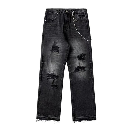 Faded chain style Jeans